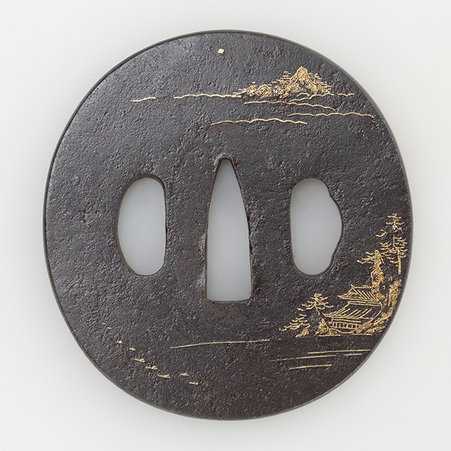 特価 小柄 笄 家紋の図 五三の桐 三巴の紋 銅地 絵金銀 日本刀装具